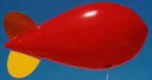 helium advertising blimps - red color advertising blimp - Florida Balloons