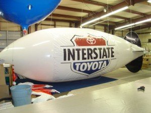 30ft helium advertising blimp for auto dealership